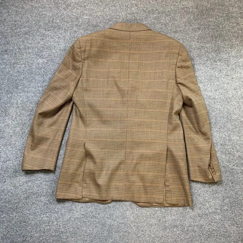 Joseph Abboud Blazer Mens 41 Long Biscuit Silk‎ Wool Blend Shoulder Pads Jacket